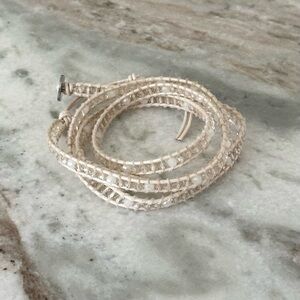 Victoria Emerson Cream Beaded Wrap Bracelet